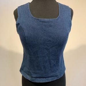 Vintage Denim Crop Tank Top